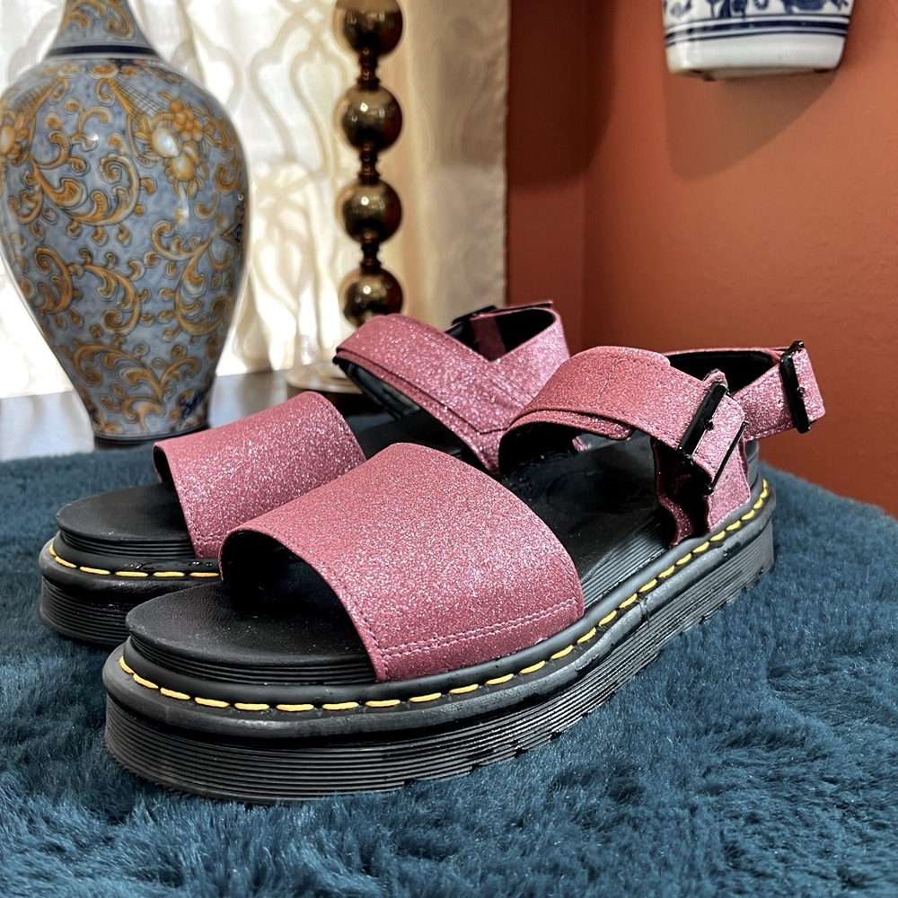 Pink Glitter Voss Dr Martens Sandals size 10